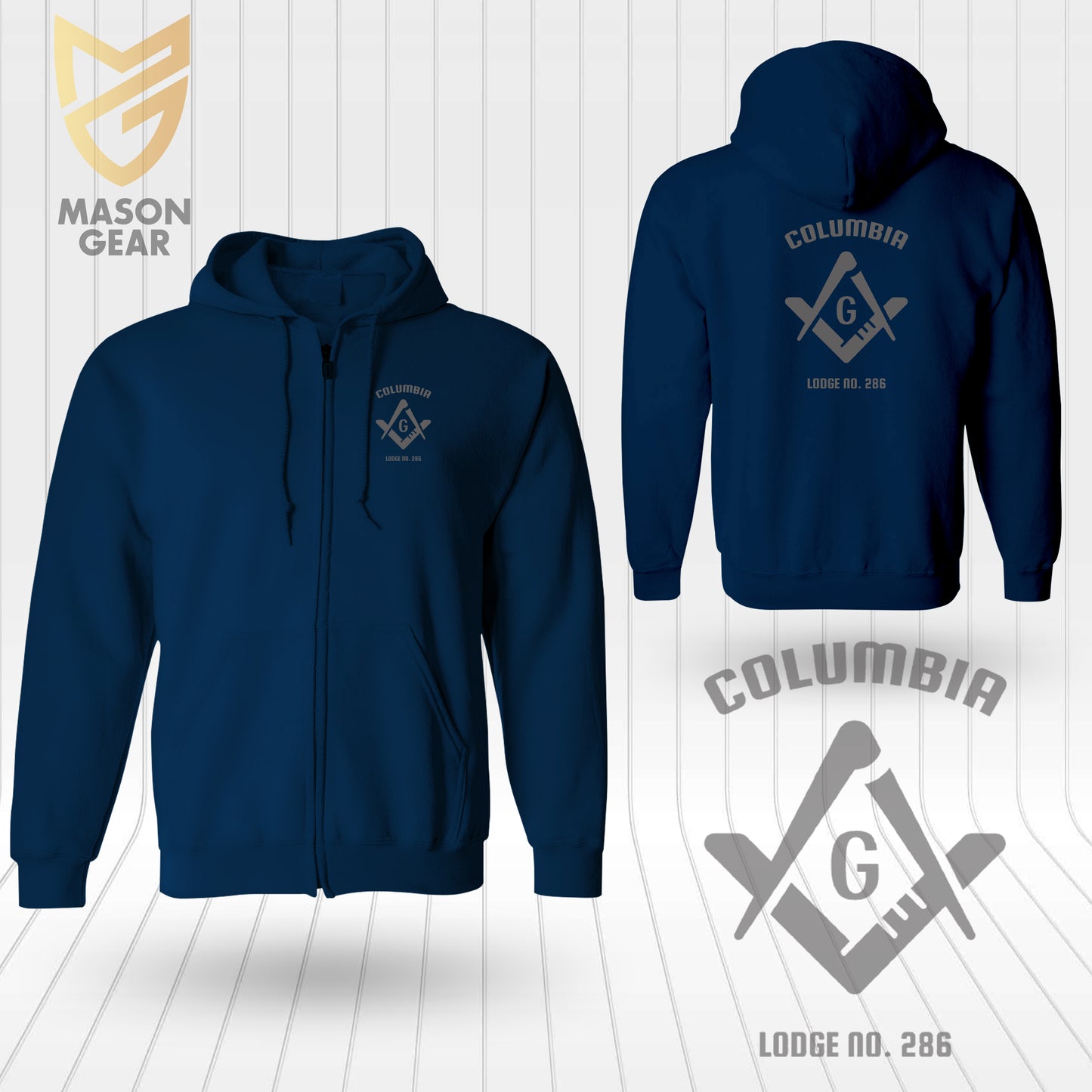 Columbia Masonic Lodge 286 - Zip up Hoodie