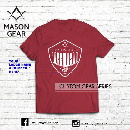 Custom Lodge & number- tshirt Shield design - Mason Gear Shop